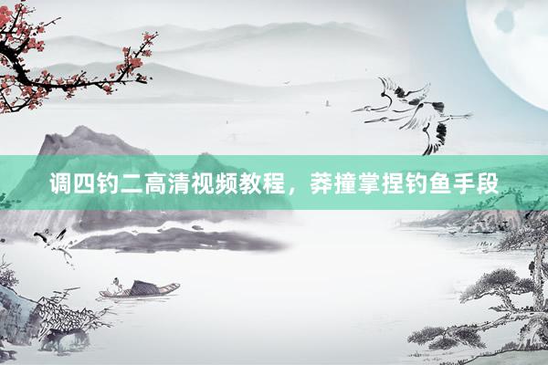 调四钓二高清视频教程，莽撞掌捏钓鱼手段